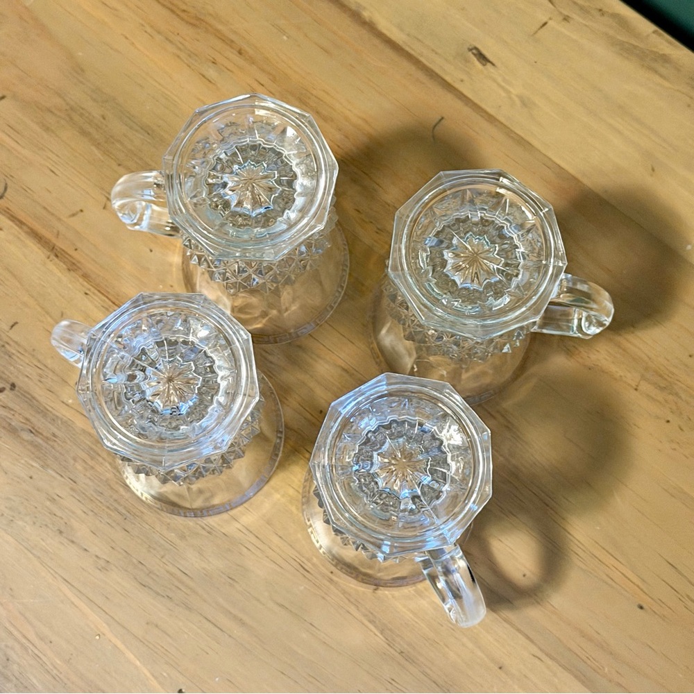 Vintage Astra Gold Cut Crystal Mugs – Gold Greek Key Trim – Set of 4 - Picture 7 of 11